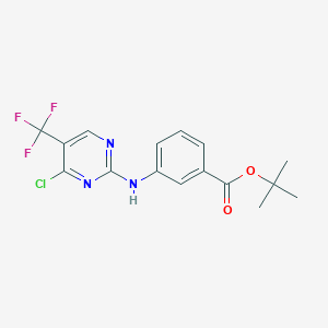 molecular formula C16H15ClF3N3O2 B8433546 Tert-butyl 3-({4-chloro-5-(trifluoromethyl)pyrimidin-2-yl}amino)benzoate 