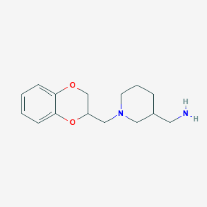 molecular formula C15H22N2O2 B8433560 C-[1-(2,3-Dihydrobenzo[1,4]dioxin-2-ylmethyl)piperidin-3-yl]methylamine 