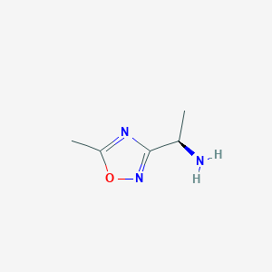molecular formula C5H9N3O B8433622 (R)-1-(5-Methyl-1,2,4-oxadiazol-3-yl)ethan-1-amine 