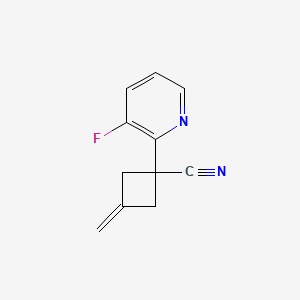 molecular formula C11H9FN2 B8433725 1-(3-Fluoropyridin-2-yl)-3-methylenecyclobutanecarbonitrile 