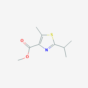 molecular formula C9H13NO2S B8433782 Methyl 2-isopropyl-5-methylthiazole-4-carboxylate 