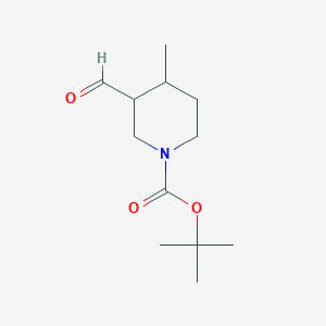 molecular formula C12H21NO3 B8433904 Tert-butyl 3-formyl-4-methylpiperidine-1-carboxylate 