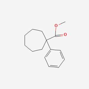 molecular formula C15H20O2 B8434040 Methyl 1-phenylcycloheptanecarboxylate 