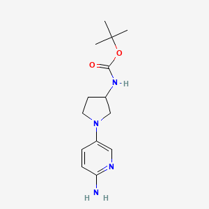 molecular formula C14H22N4O2 B8434258 Tert-butyl 1-(6-aminopyridin-3-yl)pyrrolidin-3-ylcarbamate 