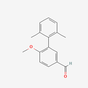 molecular formula C16H16O2 B8434603 6-Methoxy-2',6'-dimethylbiphenyl-3-carbaldehyde 