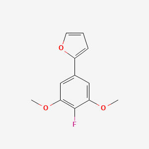 molecular formula C12H11FO3 B8434656 2-(4-Fluoro-3,5-dimethoxyphenyl)furan 