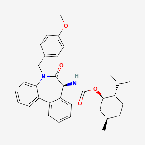molecular formula C33H38N2O4 B8434684 N-[(7S)-6,7-Dihydro-5-[(4-methoxyphenyl)methyl]-6-oxo-5H-dibenz[b,d]azepin-7-yl]-carbamicAcid(1R,2S,5R)-5-Methyl-2-(1-methylethyl)cyclohexylEster 