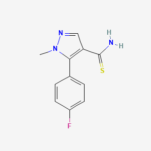 molecular formula C11H10FN3S B8434736 5-(4-fluorophenyl)-1-methyl-1H-pyrazole-4-carbothioamide 