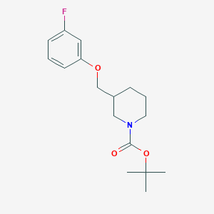 molecular formula C17H24FNO3 B8434875 Tert-butyl 3-((3-fluorophenoxy)methyl)piperidine-1-carboxylate 