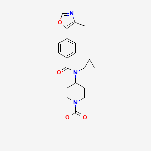 molecular formula C24H31N3O4 B8435007 4-{Cyclopropyl-[4-(4-methyl-oxazol-5-yl)-benzoyl]-amino}-piperidine-1-carboxylic acid tert-butyl ester 
