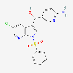 (6-Aminopyridin-3-yl)(5-chloro-1-(phenylsulfonyl)-1H-pyrrolo[2,3-b]pyridin-3-yl)methanol