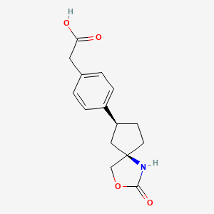 2-(4-((5R,7S)-2-oxo-3-oxa-1-azaspiro[4.4]nonan-7-yl)phenyl)acetic acid