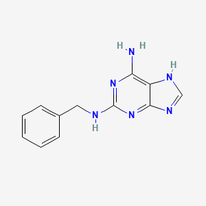 molecular formula C12H12N6 B8435232 N2-benzyl-9H-purine-2,6-diamine 