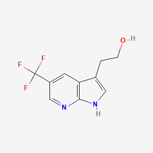 molecular formula C10H9F3N2O B8435286 1H-Pyrrolo[2,3-b]pyridine-3-ethanol, 5-(trifluoromethyl)- 