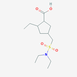 molecular formula C13H25NO4S B8435517 4-((N,N-diethylsulfamoyl)methyl)-2-ethylcyclopentanecarboxylic acid 
