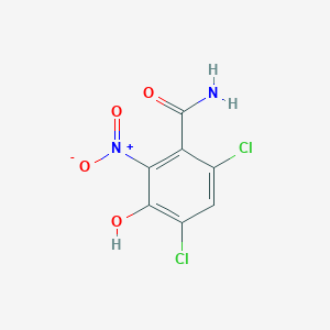 molecular formula C7H4Cl2N2O4 B8435602 4,6-Dichloro-3-hydroxy-2-nitrobenzamide 