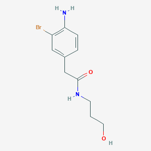 molecular formula C11H15BrN2O2 B8435644 2-(4-Amino-3-bromo-phenyl)-N-(3-hydroxy-propyl)-acetamide 