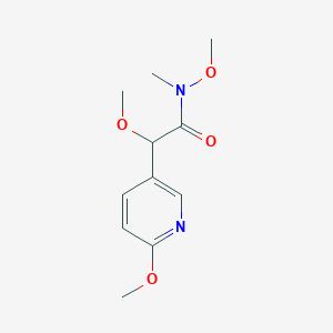 molecular formula C11H16N2O4 B8435685 N,2-dimethoxy-2-(6-methoxypyridin-3-yl)-N-methylacetamide 
