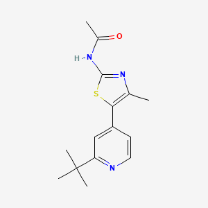 molecular formula C15H19N3OS B8435695 N-[4-methyl-5-(2-tert-butyl-4-pyridyl)-1,3-thiazol-2-yl]acetamide CAS No. 1163706-63-5