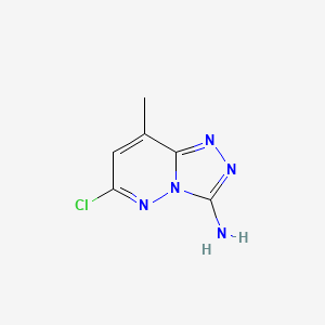 molecular formula C6H6ClN5 B8435747 6-Chloro-8-methyl-[1,2,4]triazolo[4,3-b]pyridazin-3-amine 