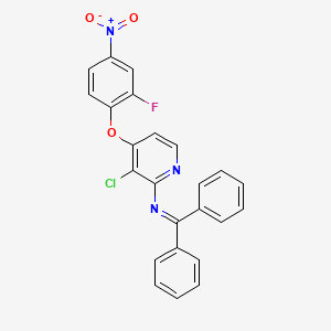 molecular formula C24H15ClFN3O3 B8435964 3-chloro-N-(diphenylmethylene)-4-(2-fluoro-4-nitrophenoxy)pyridin-2-amine 