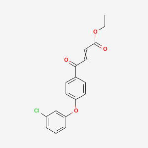 molecular formula C18H15ClO4 B8436040 Ethyl 4-[4-(3-chlorophenoxy)phenyl]-4-oxobut-2-enoate CAS No. 88113-21-7