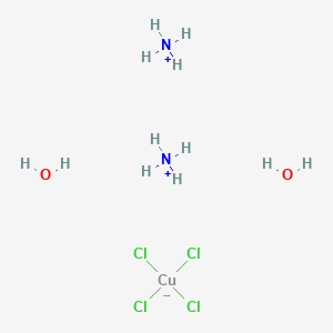 molecular formula Cl4CuH12N2O2 B084362 Ammonium tetrachlorocuprate(II) dihydrate CAS No. 11084-87-0