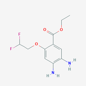 molecular formula C11H14F2N2O3 B8436224 Ethyl 4,5-diamino-2-(2,2-difluoroethoxy)benzoate 