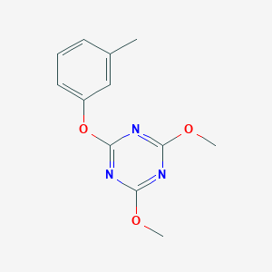 molecular formula C12H13N3O3 B8436234 2,4-Dimethoxy-6-(3-methylphenoxy)-1,3,5-triazine 