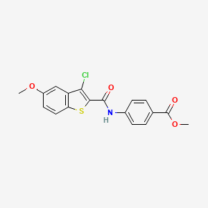 molecular formula C18H14ClNO4S B8436274 Methyl 4-[[[3-chloro-5-methoxybenzo[b]thien-2yl]carbonyl]amino]benzoate 