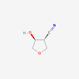 molecular formula C5H7NO2 B8436309 rac-(3R,4S)-4-hydroxyoxolane-3-carbonitrile 