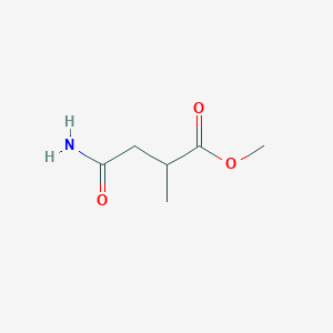 molecular formula C6H11NO3 B8436492 Methyl 3-carbamoylisobutyrate 