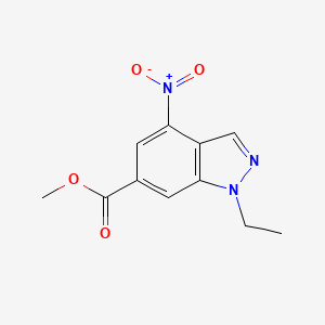 molecular formula C11H11N3O4 B8436612 Methyl 1-ethyl-4-nitro-1H-indazole-6-carboxylate 
