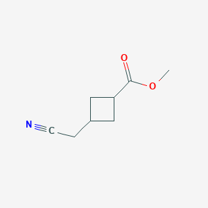 molecular formula C8H11NO2 B8437210 Methyl 3-cyanomethylcyclobutane carboxylate 