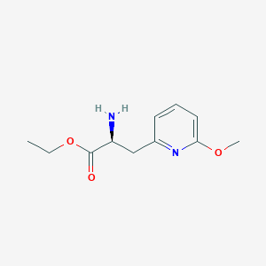 molecular formula C11H16N2O3 B8437563 Ethyl 3-(6-methoxy-2-pyridinyl)alaninate 