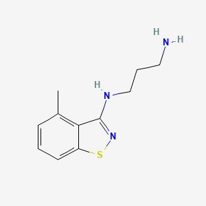 molecular formula C11H15N3S B8437683 N1-(4-methylbenzo[d]isothiazol-3-yl)propane-1,3-diamine 