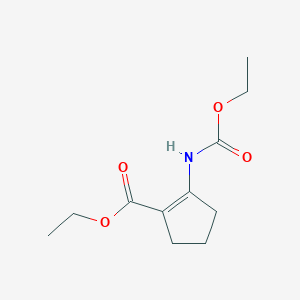 molecular formula C11H17NO4 B8437692 Ethyl 2-[(ethoxycarbonyl)amino]-1-cyclopentene-1-carboxylate 
