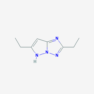 molecular formula C8H12N4 B8437702 2,6-diethyl-1H-pyrazolo[1,5-b][1,2,4]triazole 