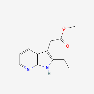 molecular formula C12H14N2O2 B8437860 methyl 2-(2-ethyl-1H-pyrrolo[2,3-b]pyridin-3-yl)acetate 