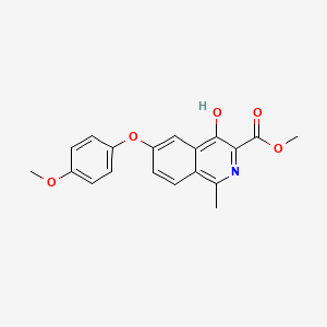 molecular formula C19H17NO5 B8437892 Methyl 4-hydroxy-6-(4-methoxyphenoxy)-1-methylisoquinoline-3-carboxylate 