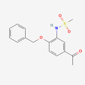 molecular formula C16H17NO4S B8438068 1-(4-Benzyloxy-3-methanesulphonamidophenyl)ethanone CAS No. 14347-08-1