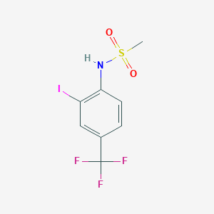 molecular formula C8H7F3INO2S B8438099 Methanesulfonamide, N-[2-iodo-4-(trifluoromethyl)phenyl]- 