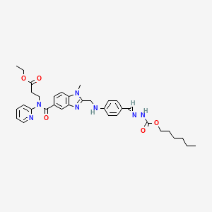 molecular formula C34H41N7O5 B8438127 ethyl 3-[(2-{[4-(hexyloxycarbonylaminoiminomethyl)phenylamino]methyl}-1-methyl-1H-benzimidazole-5-carbonyl)pyridin-2-yl-amino]propionate 