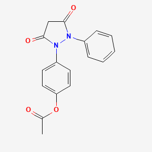 molecular formula C17H14N2O4 B8438145 4-(3,5-Dioxo-2-phenyl-1-pyrazolidinyl)phenyl acetate 