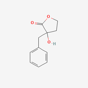 molecular formula C11H12O3 B8438300 3-Benzyl-3-hydroxy-dihydro-furan-2-one 