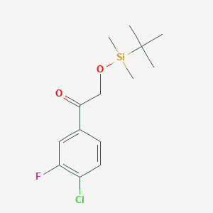 molecular formula C14H20ClFO2Si B8438480 Ethanone, 1-(4-chloro-3-fluorophenyl)-2-[[(1,1-dimethylethyl)dimethylsilyl]oxy]- 