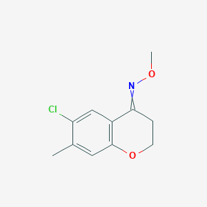 molecular formula C11H12ClNO2 B8438805 6-Chloro-7-methylchroman-4-one O-methyl oxime 