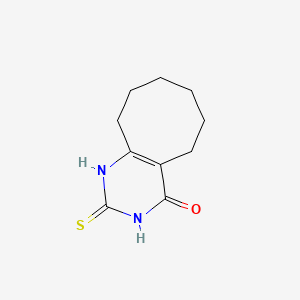 molecular formula C10H14N2OS B8438987 2-Mercapto-5,6,7,8,9,10-hexahydrocycloocta[d]-pyrimidine-4-ol 