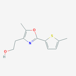 molecular formula C11H13NO2S B8439026 2-[5-Methyl-2-(5-methyl-thiophen-2-yl)-oxazol-4-yl]-ethanol 