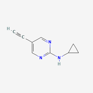 molecular formula C9H9N3 B8440713 N-cyclopropyl-5-ethynylpyrimidin-2-amine 